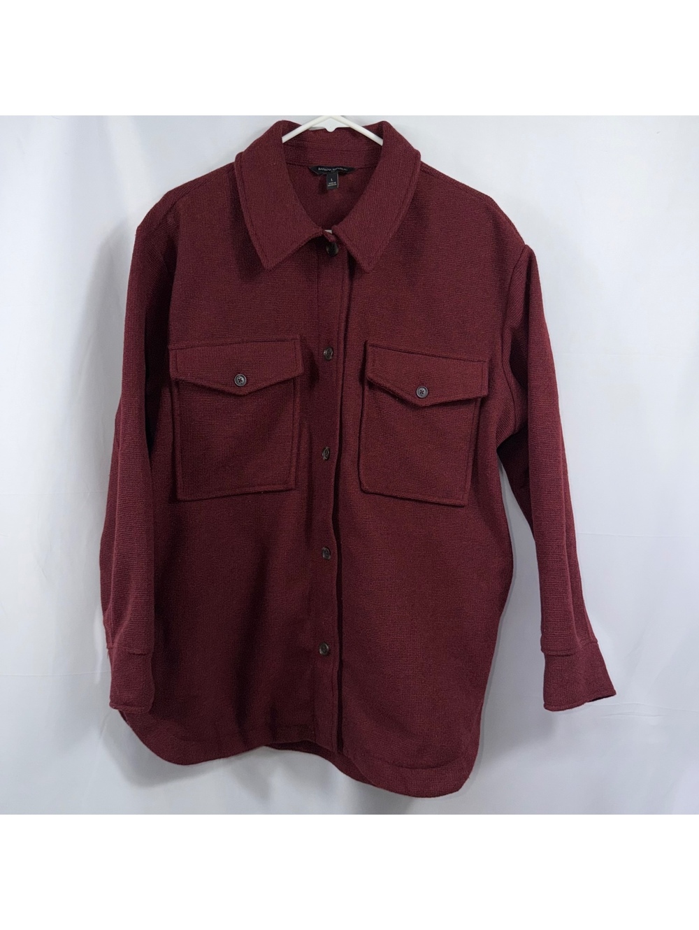Banana Republic Burgundy Oversized Shirt Jacket Large